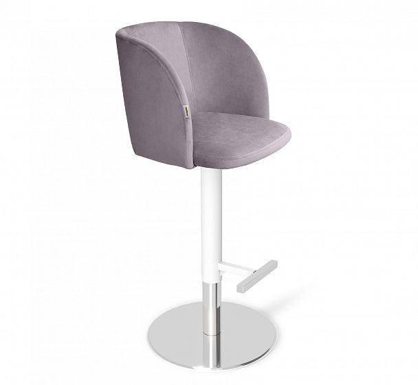 Стул барный Sheffilton SHT-ST33/S128 сиреневая орхидея/хром/белый муар - Вид 2