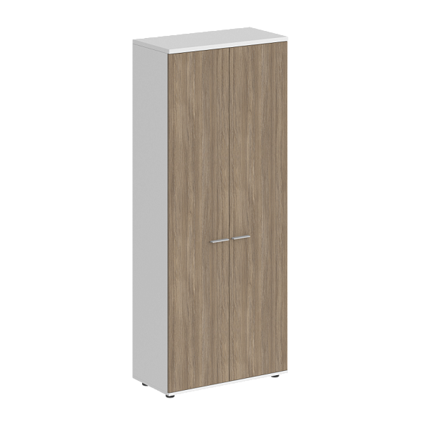 Гардероб Sigma 800х400х1955, з.ст ЛДСП 16 мм / корпус: белый; фасады: дуб темный - Вид 1