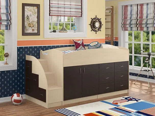 Кровать-чердак "Дюймовочка-4" дуб/венге - Вид 1