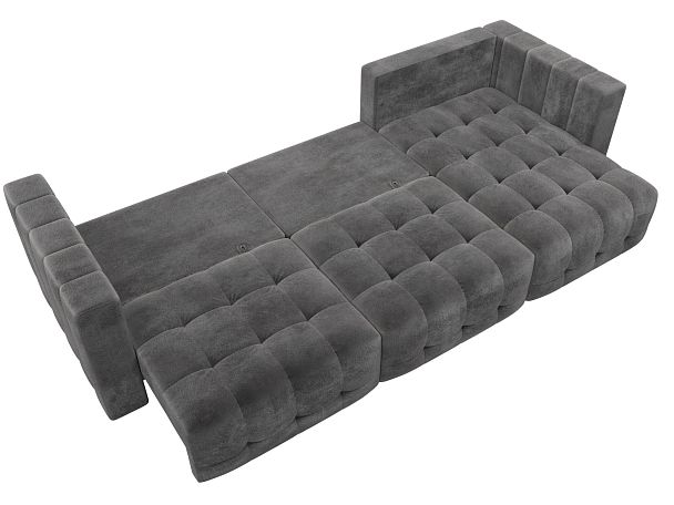 Диван угловой Лига-052 НПБ Лонг угол универсальный Велюр серый - Вид 9