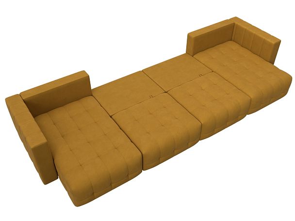 Диван П-образный Лига-052 НПБ Лонг Велюр желтый - Вид 9