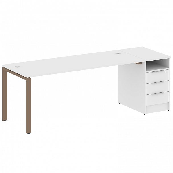 Рабочая станция "Metal System" БП.РС-СТП -1.5 белый/мокко - Вид 1
