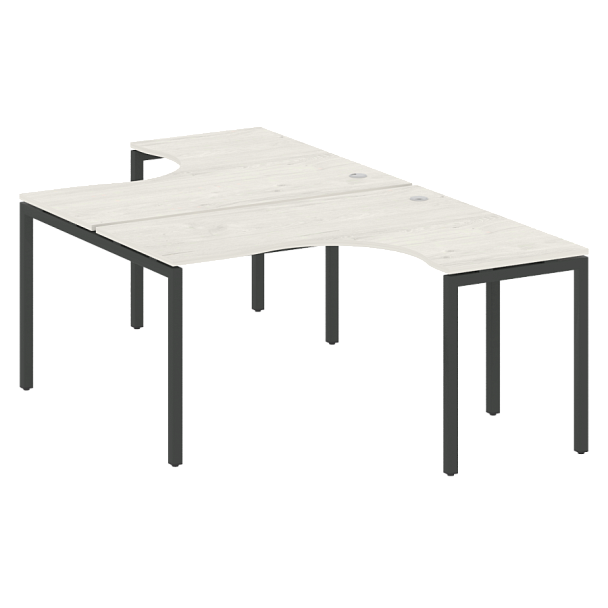 Metal System Quattro Р. ст. криволинейная на П-образном м/к 40БП.РАС-СА-2.3 Дуб наварра/Антрацит металл 1400*2435*750 - Вид 1