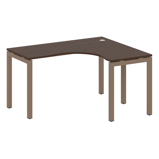 Metal System Quattro Стол криволинейный правый на П-образном м/к 50БП.СА-3 (R) Венге/Мокко металл 1400*1200*750 - Вид 1