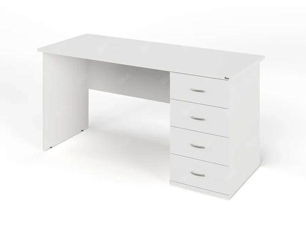 ЛАЙТ / LIGHT RRG007-15x6R Однотумбовый стол 150x60x75 Белый - Вид 1