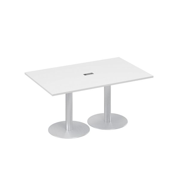 Стол 160 для переговоров на опорах-колоннах A4 А4 ХР 121 белый премиум - Вид 1