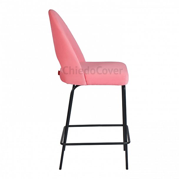 Стул Маллин барный, розовый вельвет, металлические ножки - Вид 4