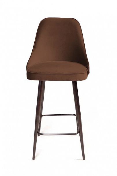 Стул полубарный Oliver, бархат коричневый 12/ чёрный конус - Вид 2