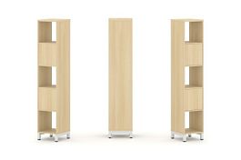 Стайл Проджект Набор стеллажа 1 сторон., 5 яр. SN.NS-511 Акация Лорка/Металл Белый 387*400*1982 - Фото предпросмотра