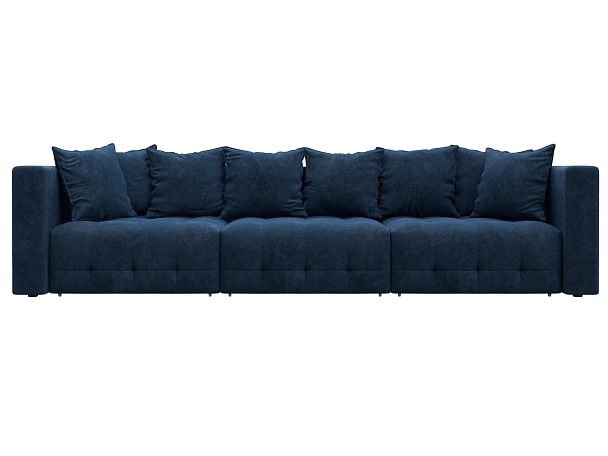 Диван прямой Лига-052 НПБ Лонг Велюр синий - Вид 2