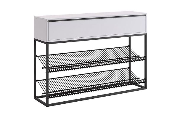 Обувница Крафт 2 LMN-02.2342 черный муар/белый - Вид 2