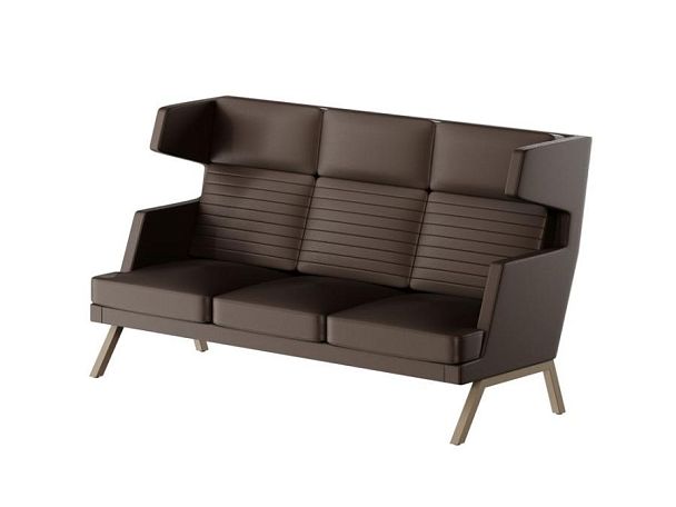 Aldo Диван трёхместный высокий ALD-03 Линкольн 221/Металл Капучино 2010*960*1180 - Вид 1