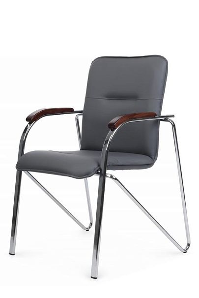 Стул Самба с деревянными подлокотниками SMB-02H Хром гальв. Серый - Вид 7