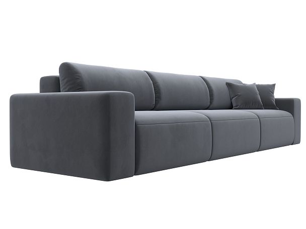 Диван прямой Лига-036 Классик Лонг Велюр серый - Вид 3