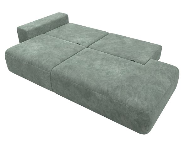 Диван прямой Лига-036 НПБ Модерн подлокотник слева Велюр зеленый - Вид 9