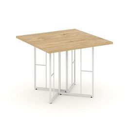 Rift Direct Стол переговорный RF.SPRG-001 Тиквуд Светлый/Металл Белый 980*980*750 - Фото предпросмотра