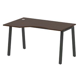 Metal System Стол криволинейный левый на А-образном м/к БА.СА-2 (L) Венге/Антрацит металл 1400*900*750 - Фото предпросмотра