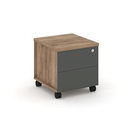 Стайл Проджект Тумба мобильная з/с ЛДСП SN.TM-005 Дуб Табак/Дуб Табак/Антрацит 416*460*437 - Фото предпросмотра