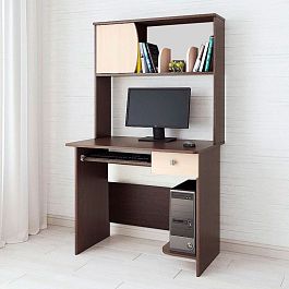 Стол компьютерный Грета-4 (900*1580*600) венге/дуб молочный - Фото предпросмотра