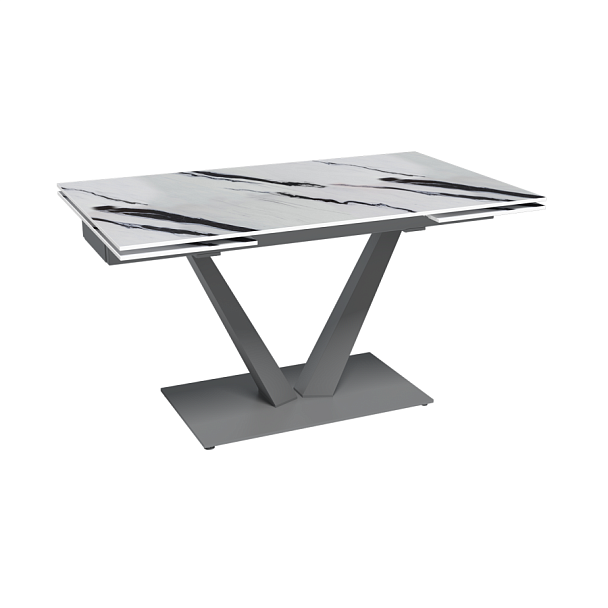 Стол раскладной Malibu (140+40+40), керамика глянцевая Panda White - Вид 1