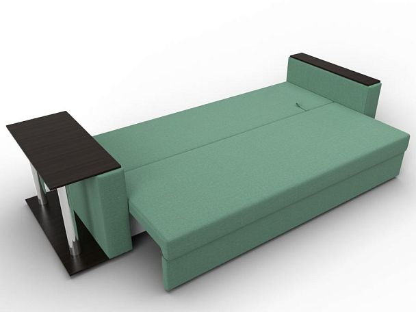 Диван прямой Атланта Лайт со столом слева Рогожка зеленый - Вид 8