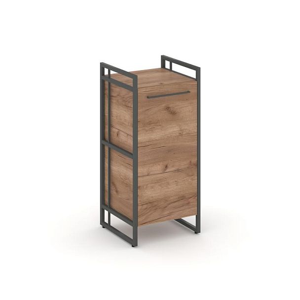 Rift Шкаф 2 ниши узкий RF.SU-21 (R) Дуб Табак/Металл Антрацит 420*396*924 - Вид 1