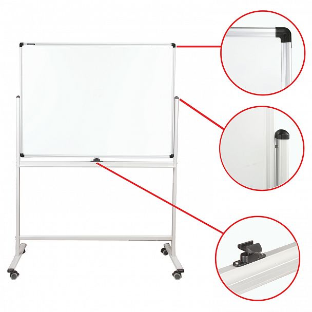 Доска магнитно-маркерная НА СТЕНДЕ 90х120 см, 2-сторонняя, ГАРАНТИЯ 10 ЛЕТ, BRAUBERG Premium, 236851 - Вид 3