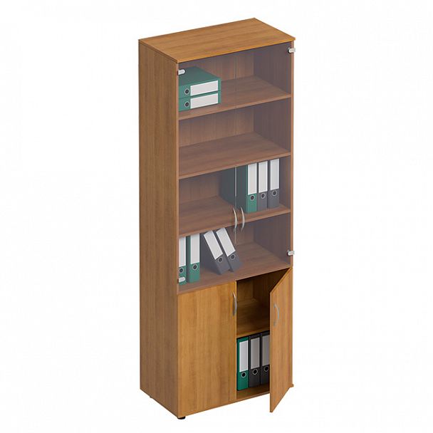 Шкаф для документов со стеклом "Формула" ФР 379 вяз светлый - Вид 1