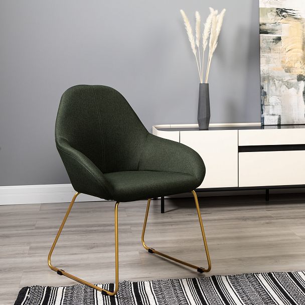 Кресло Kent тёмно-зеленый/Линк золото - Вид 11