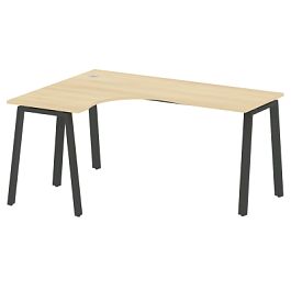 Metal System Стол криволинейный левый на А-образном м/к БА.СА-4 (L) Акация/Антрацит металл 1600*1200*750 - Фото предпросмотра