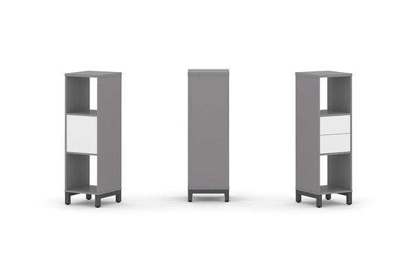 Стайл Проджект Набор стеллажа одностороннего, 3 яруса SN.NS-311 Серый Пепел/Белый/Металл Антрацит 38 - Вид 1