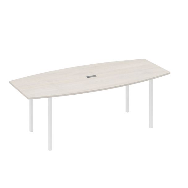 Стол для переговоров 220 с каркасом DUE A4 А4 Б2 114 БП дуб / металлокаркас белый - Вид 1