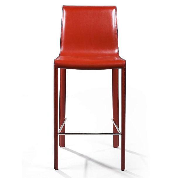 Стул полубарный Barrie, кожа ретро-красный - Вид 2