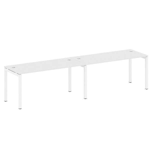 Metal System Quattro Р. ст. на 2 раб. места на П-образном м/к 50БП.СМ-2.4 Белый/Белый металл 3200*720*750 - Вид 1