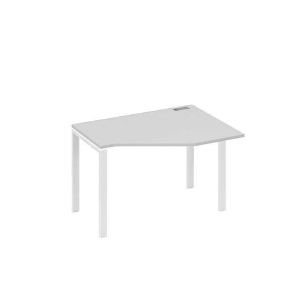 Стол эргономичный правый "Техно" на металлокаркасе UNO A4 А4 Б1 052 БП серый / металлокаркас белый - Вид 1