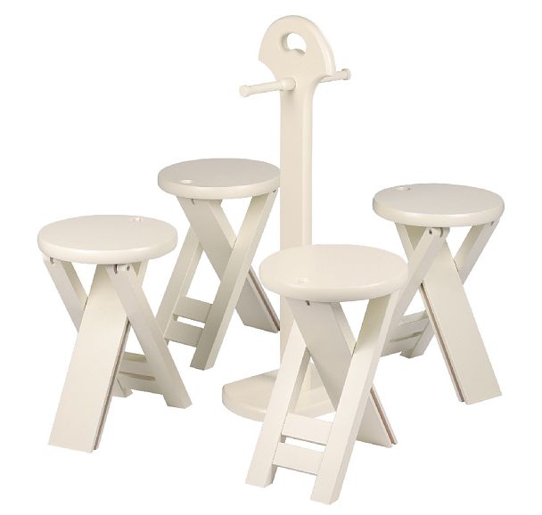 Комплект складных деревянных табуретов Вилл Слоновая кость - Вид 2