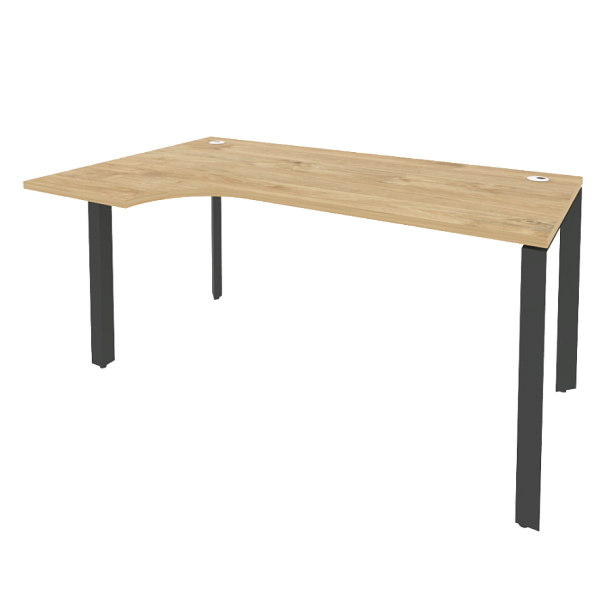 Onix Стол эргономичный левый на П-образном м/к O.MP-SA-1 (L) Тиквуд светлый/Антрацит металл 1580*980*750 (720/460) - Вид 1