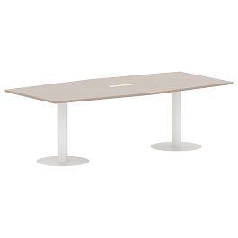 Конференц стол ПРГ-4 Мокачино/Белый 2400х1200х750 - Фото предпросмотра