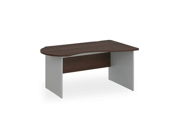 БЕРЛИН / BERLIN Стол асимметричный правый 1400х800х740 Венге/Серый - Вид 1