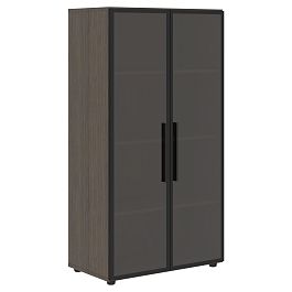 Шкаф со стеклянными дверьми VMCS 80.2 Дуб Сильвер 800х430х1517 VELION - Фото предпросмотра