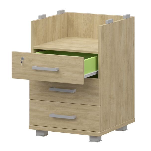 Корпус тумбы приставной НТ-320 Баттл Рок 438x444x732 Аргентум - Вид 1
