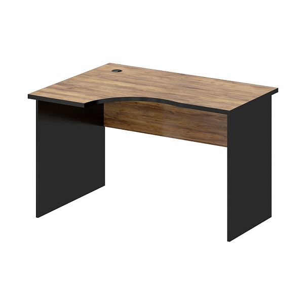 Стол эргономичный, столешница 25 мм "Компьютерные столы"  ПК-ЛОГ-СТЭ120Х90ЛД/25-В3-1078 таксония медовая+черный - Вид 1