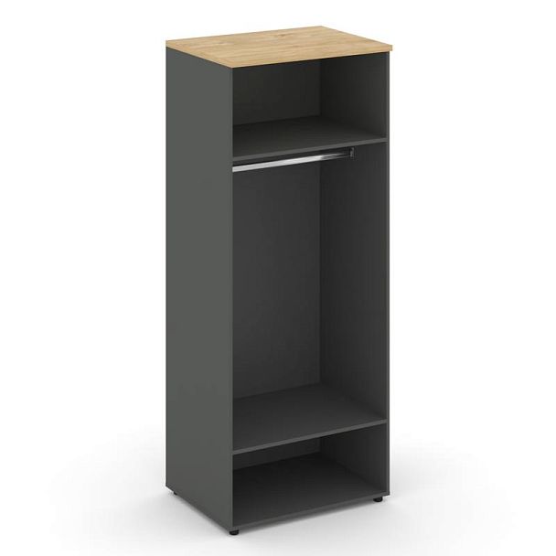 Стайл Проджект Гардероб широкий глубокий SN.GB-004 Антрацит/Тиквуд Светлый/Черный Ручки 796*600*1982 - Вид 2