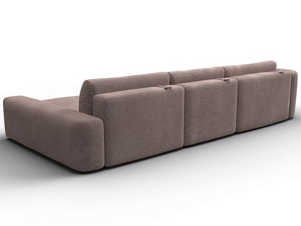 Диван угловой Лига-066 НПБ Лонг угол правый Велюр бежевый - Вид 5