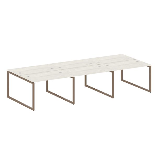 Metal System Quattro Р. ст. на 6 раб. места на О-образном м/к 40БО.СМ-6.2 Дуб наварра/Мокко металл 3600*1475*750 - Вид 1