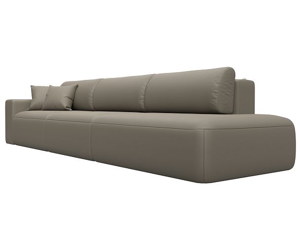 Диван прямой Лига-036 НПБ Модерн Лонг подлокотник слева Экокожа бежевый - Вид 3