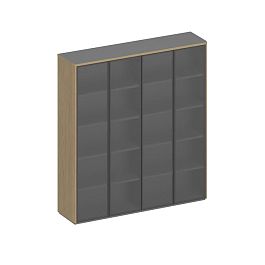 Шкаф для документов ION высокий со стеклом (стенка из 2 шкафов) ИН 360-1 ГР - Фото предпросмотра