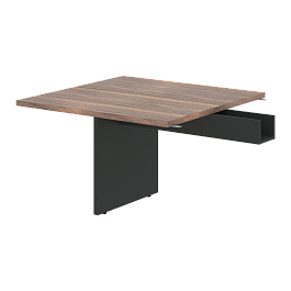 Стол приставной VRFCT 1212.1 Американский орех/Яшма черный 1200х1200х750 VELION VENEER - Фото предпросмотра