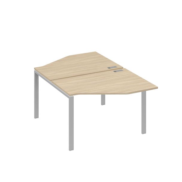 Рабочая станция опоры UNO со столами Техно (2х120) A4 А4 Б1 186 БП дуб скандинавский / металлокаркас серый - Вид 1