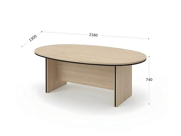 БЕРЛИН / BERLIN Конференц-стол составной 2160х1300х740 Акация/Черный - Вид 2